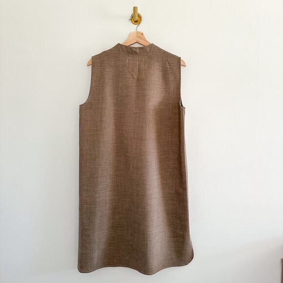 Hackwith Design House High Low Hem Sleeveless Mini Dress Brown M - Picture 2 of 8